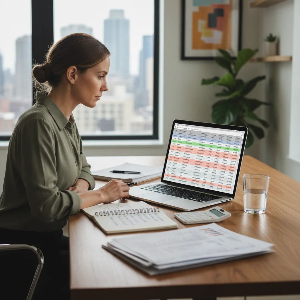 Person comparing high-yield savings account rates on laptop