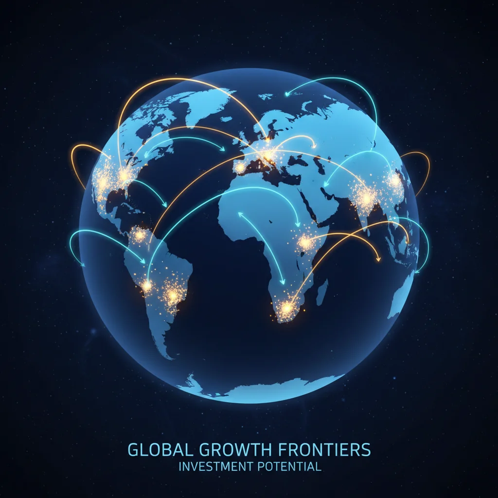 Global map highlighting emerging markets for investment opportunities.