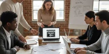 Group of young adults preparing rental applications for their first US rental in 2026