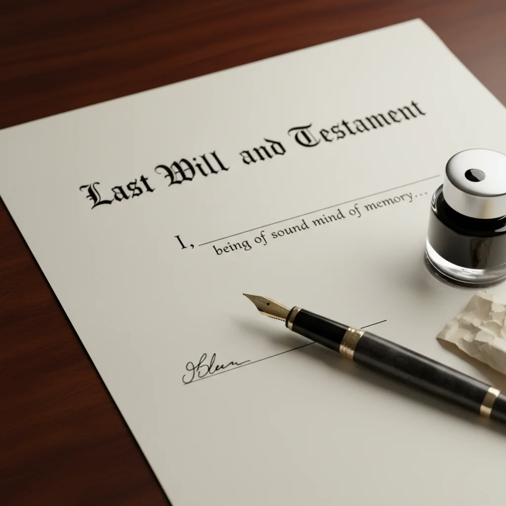 Last Will and Testament document with a pen, emphasizing legal importance