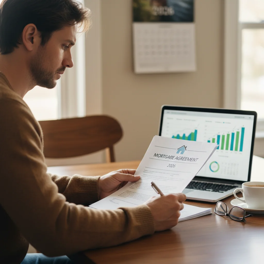 Homeowner reviewing 2026 mortgage options and financial planning
