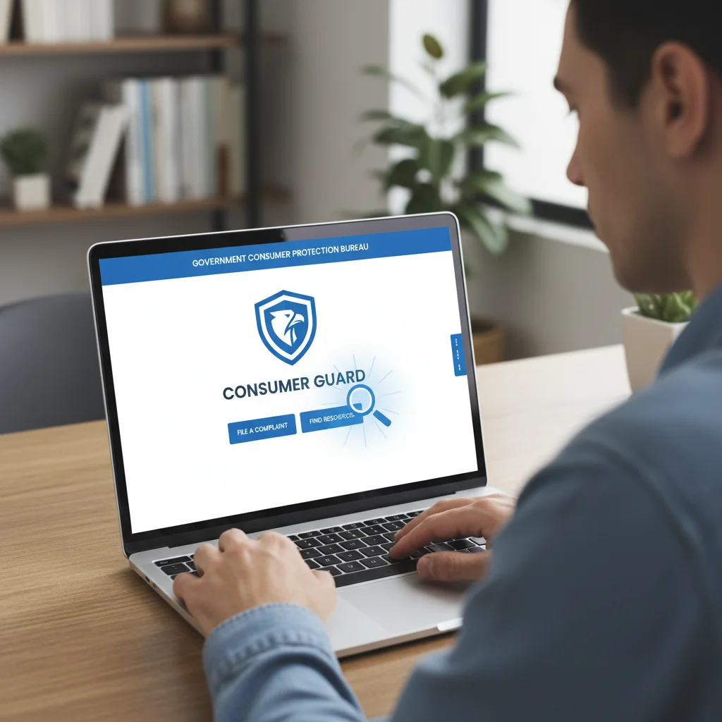 Consumer researching rights and filing complaints online