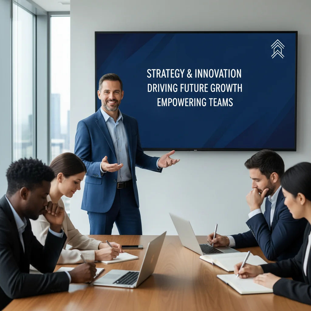 Thought leader presenting to an engaged professional audience