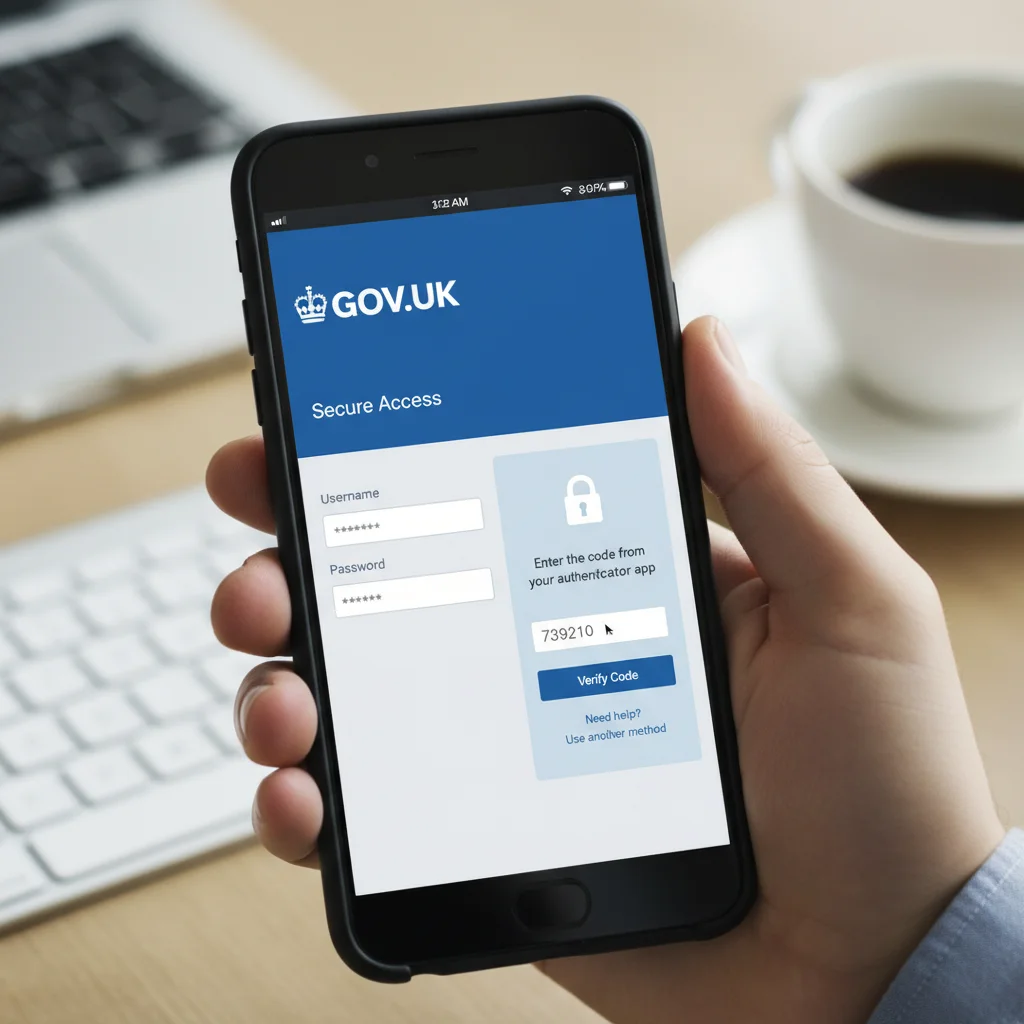 Smartphone displaying two-factor authentication for secure online access.