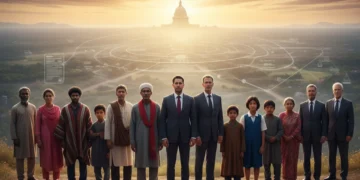 Diverse group anticipating future US immigration policies 2026