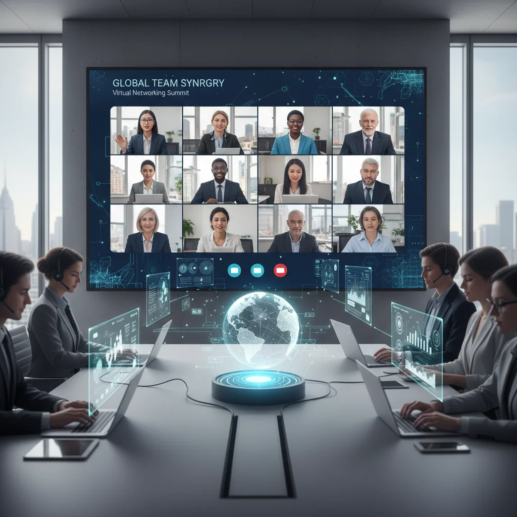 Diverse professionals collaborating effectively in a virtual meeting
