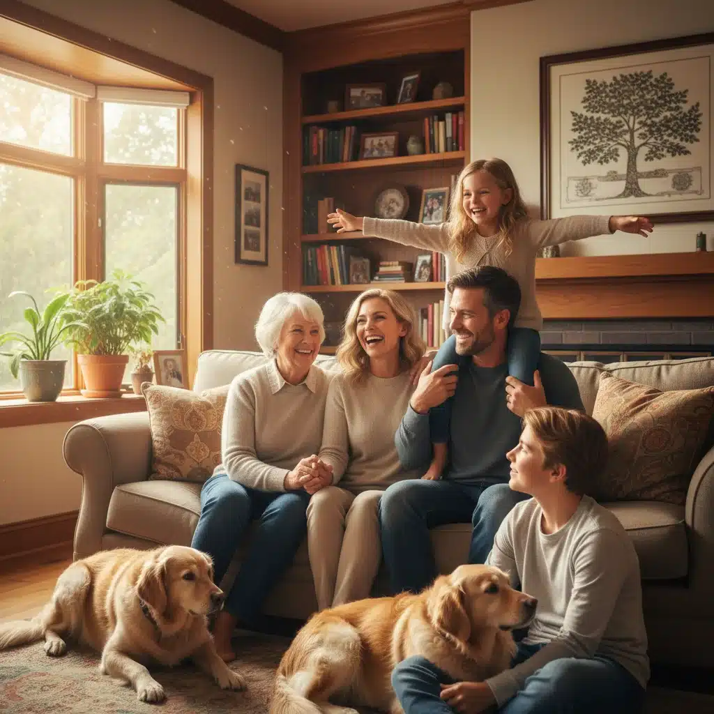 Happy multi-generational family symbolizing secure future