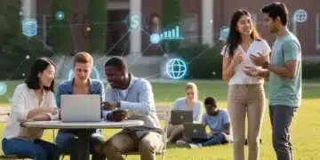 Navigating 2026 FAFSA Changes: Your Ultimate Guide to Maximizing Federal Student Aid Students on a campus discussing college financial aid applications