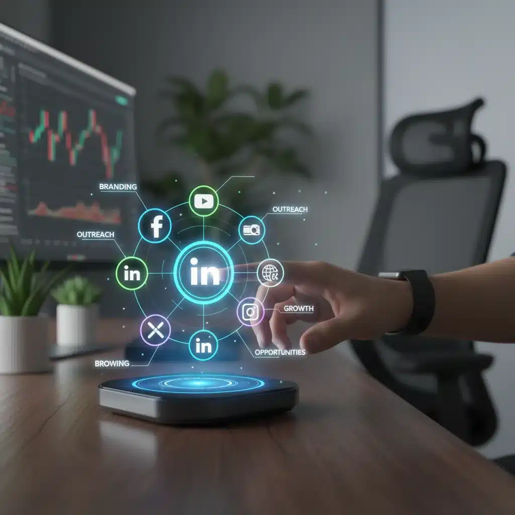 Managing online presence holographic display social media